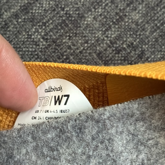 Allbirds Women's Yellow Tree Breezer Breathable Round Toe Knit Ballet Flats Sz 7 - Picture 3 of 5